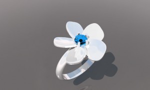 "render" zeer realistische schets bloemring